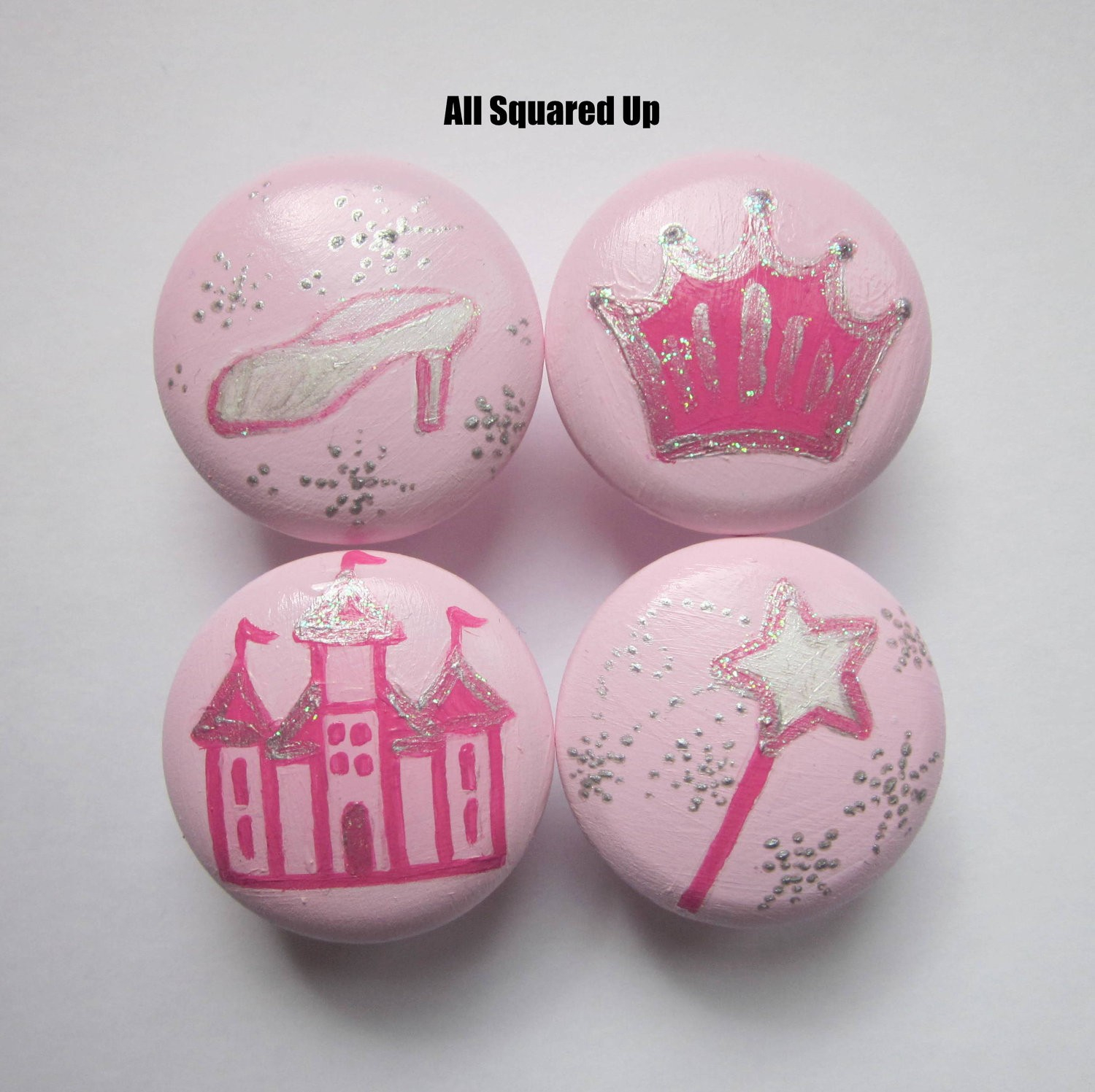 Set Of 4 Princess Themed Drawer Knobs Room Decor Home Storage within size 1500 X 1497