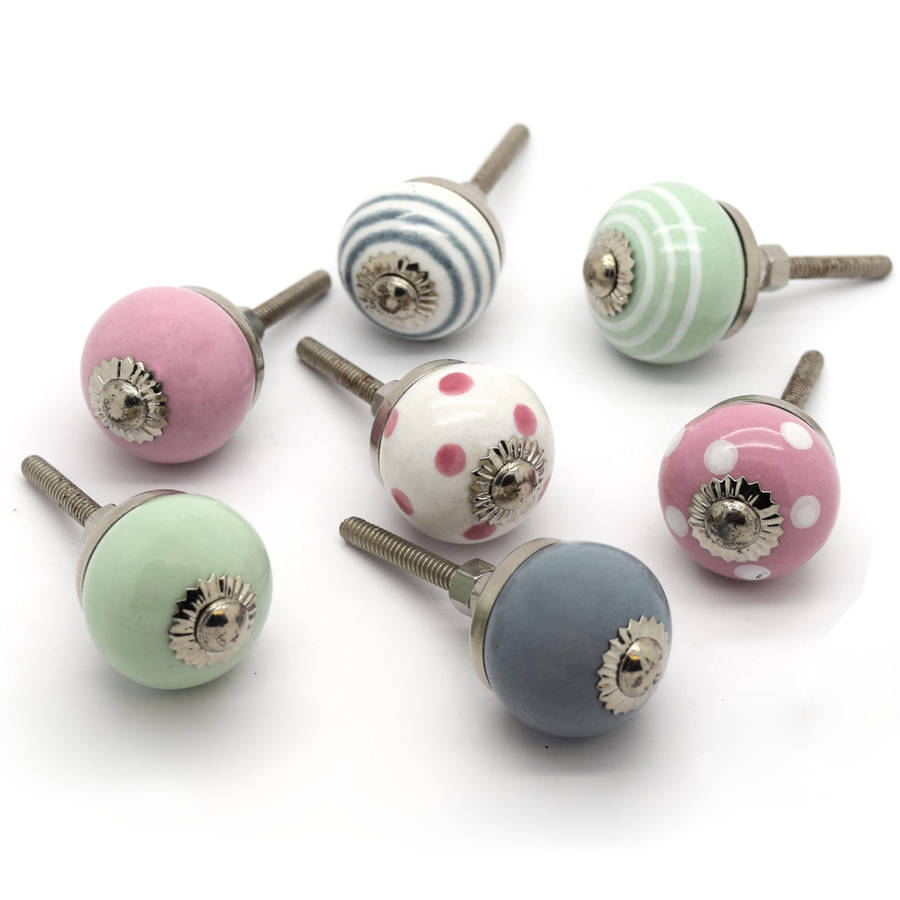 Small Colourful Ceramic Cupboard Door Knobs Pushka Home in size 900 X 900