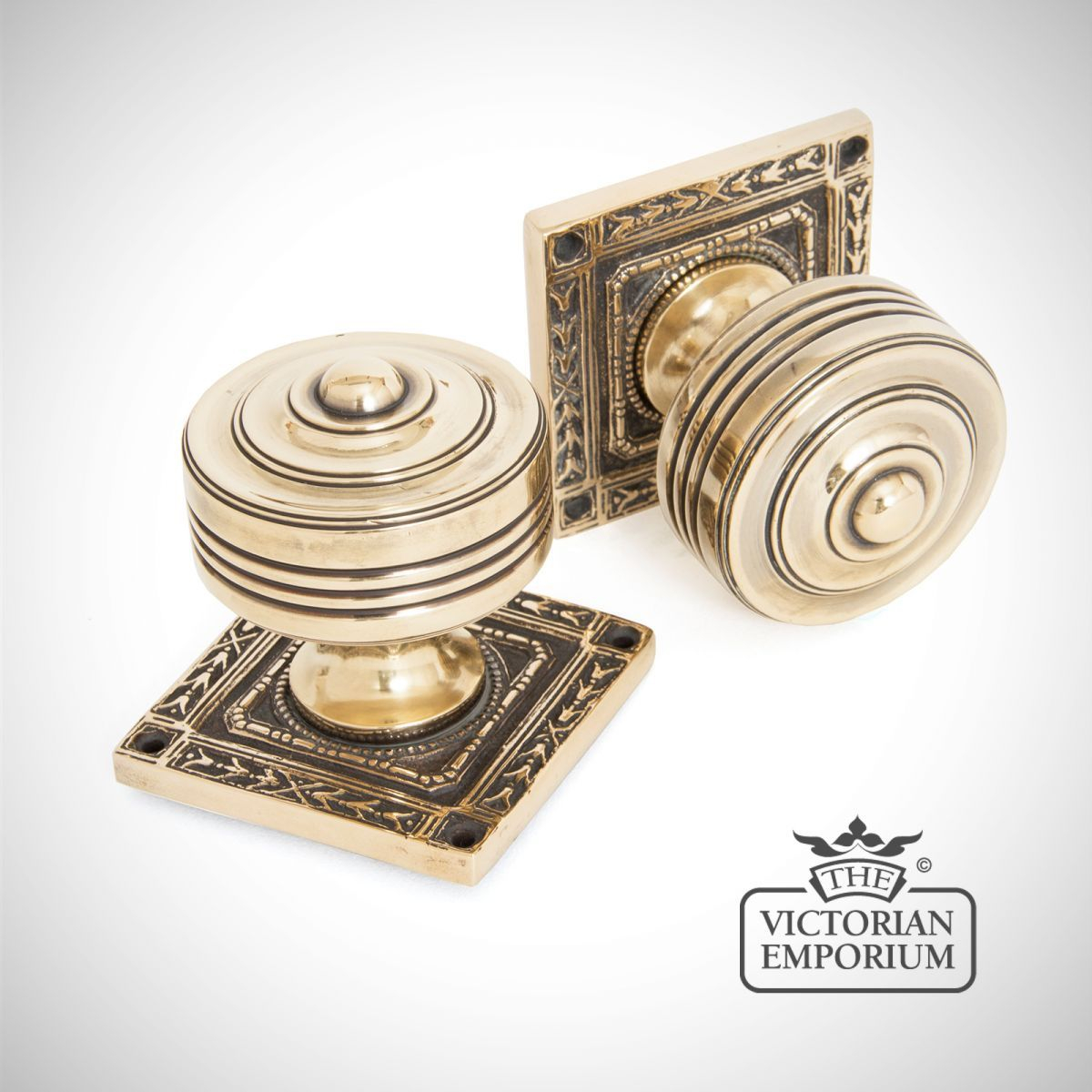 Square Highly Decorative Mortice Knob Set In Aged Brass Door Knobs with regard to proportions 1200 X 1200