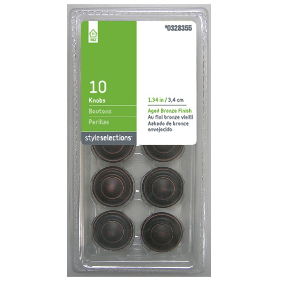 Style Selections 10 Pack Aged Bronze Round Cabinet Knobs Z107 34 with proportions 900 X 900