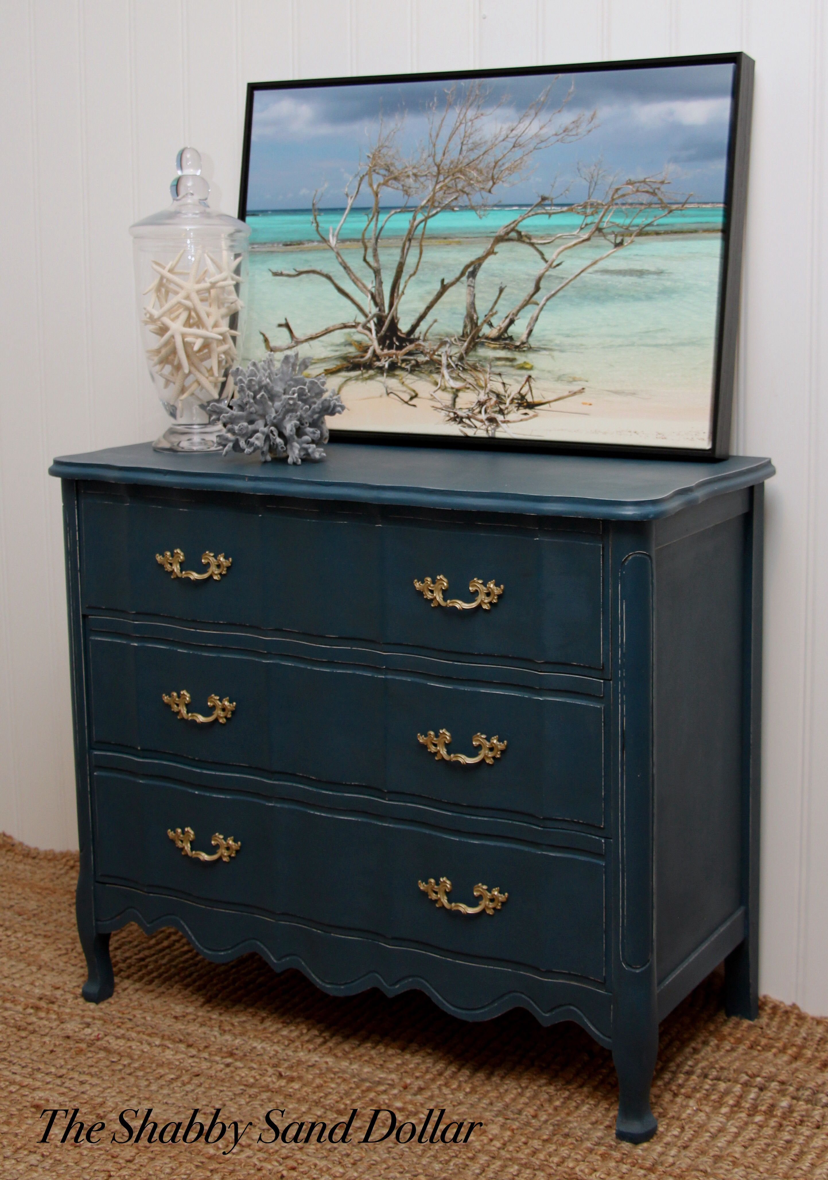This Cute Little Navy Blue Dresser With Brushed Gold Handles Is with regard to proportions 2886 X 4116