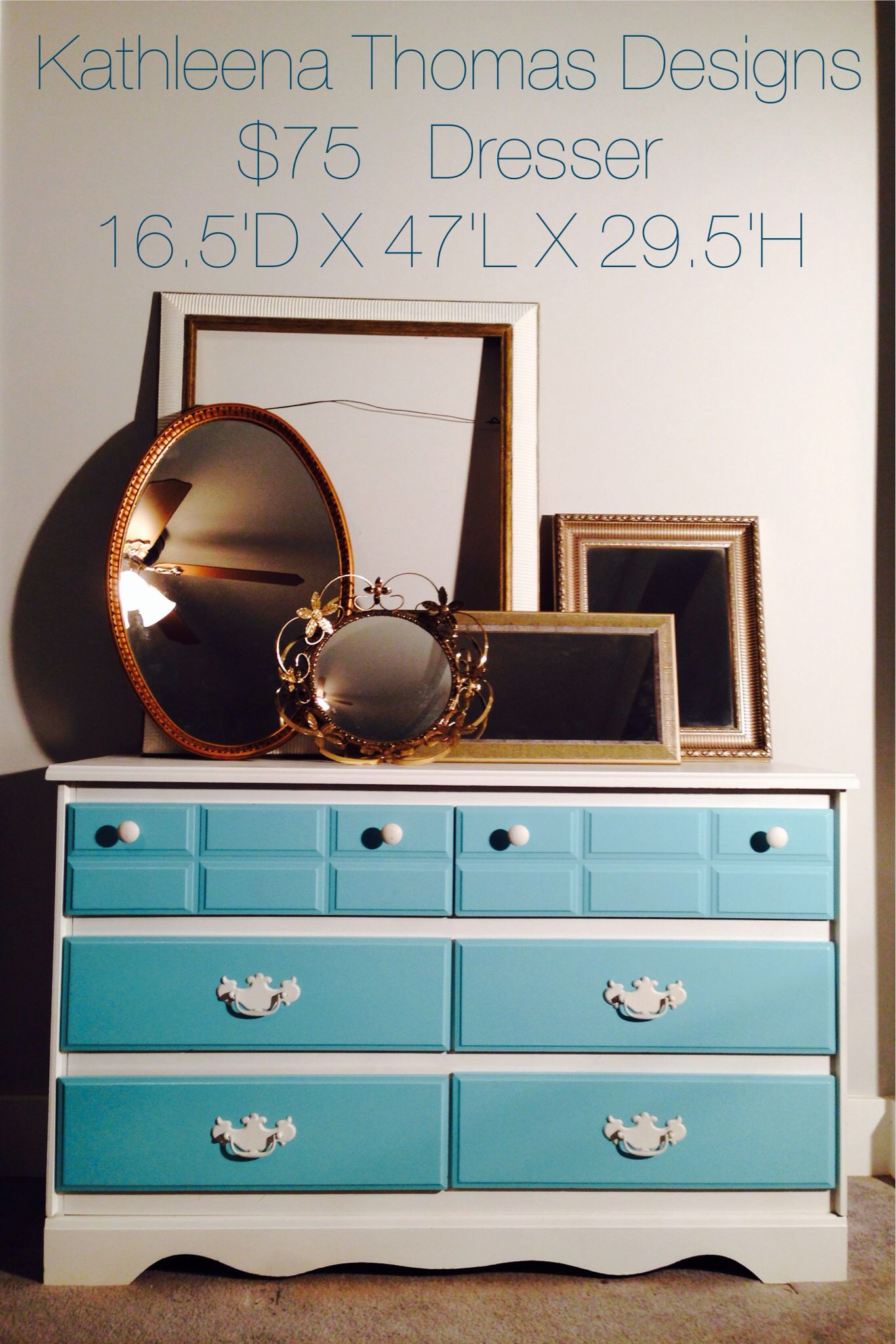 Turquoise Blue And White 6 Drawer Dresser With White Knobs Available with dimensions 1366 X 2048