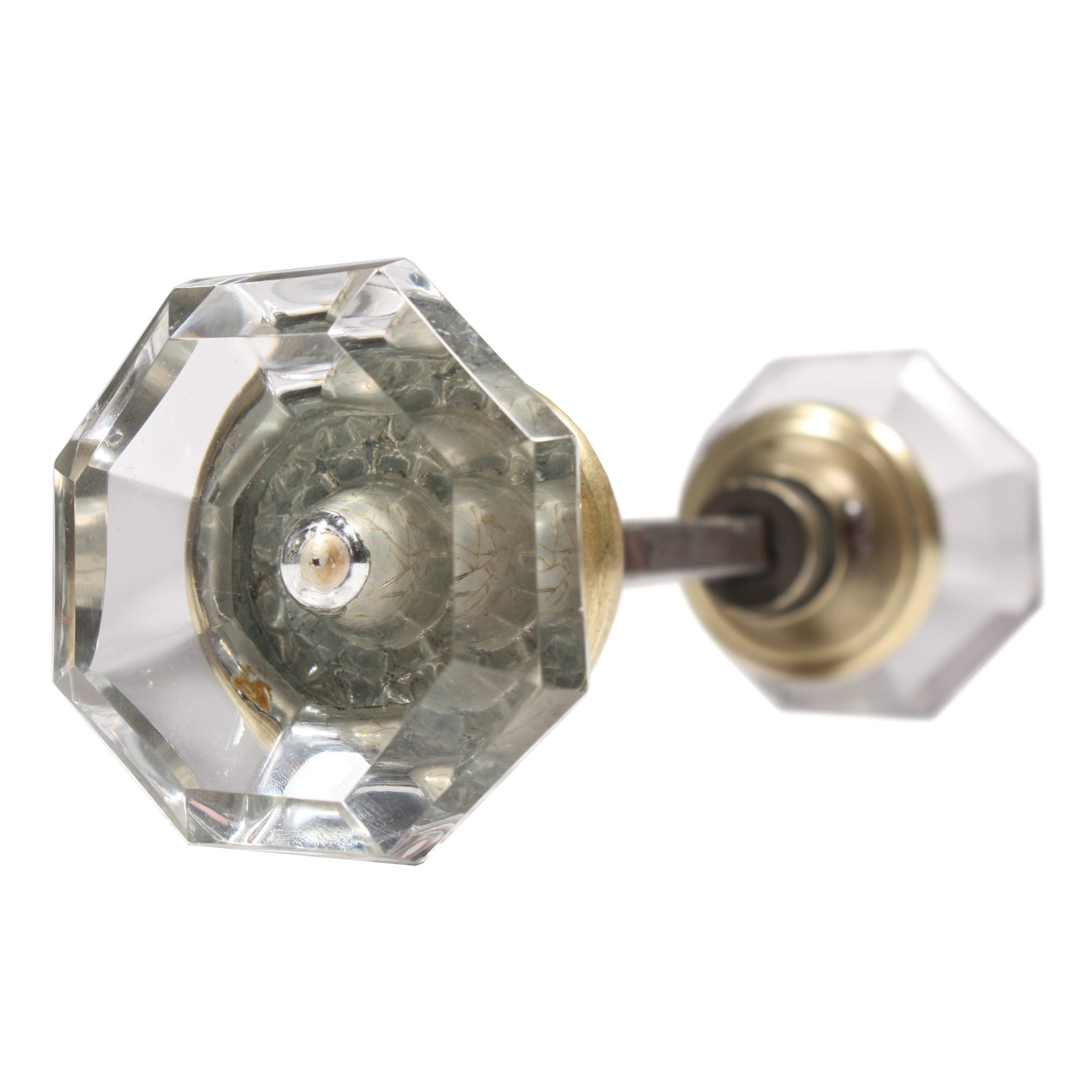 Unusual Antique Faceted Octagonal Glass Door Knob Set Preservation within sizing 1782 X 1782