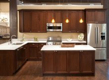 Walnut Kitchen Cabinets Modern Black Marble Countertop Stainless regarding proportions 3600 X 2391