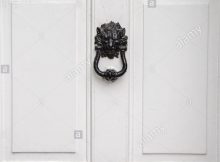 White Front Door Detail Of Traditional English House With Black in proportions 866 X 1390
