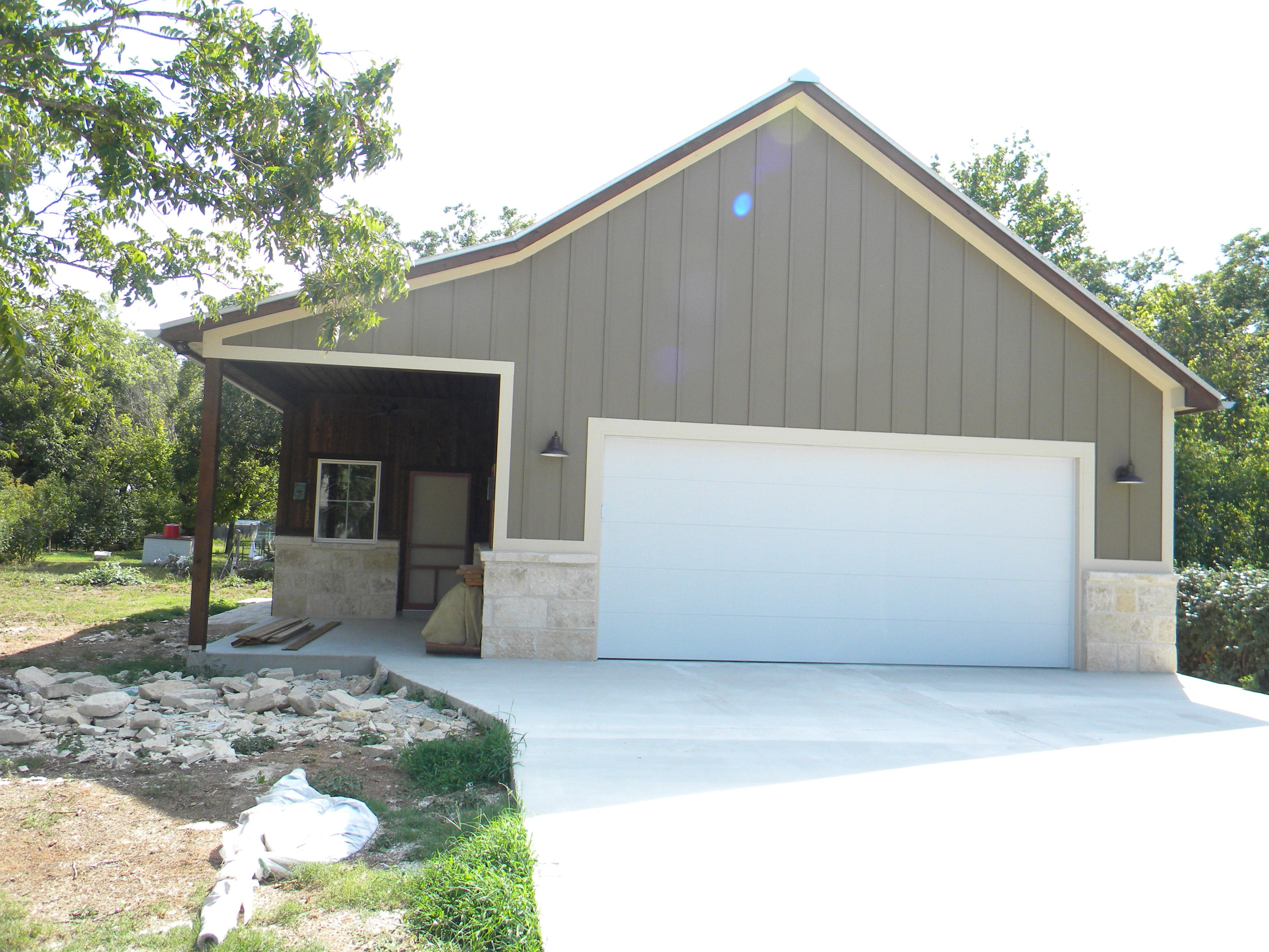18x8 Flush Steel Garage Door Before Barn Look Faux Paint Faux with regard to dimensions 3648 X 2736