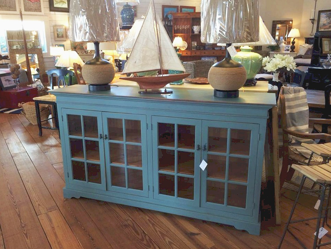 Blue Buffet Cabinet Modest 94 Dining Room Server With Glass Doors with sizing 1139 X 857