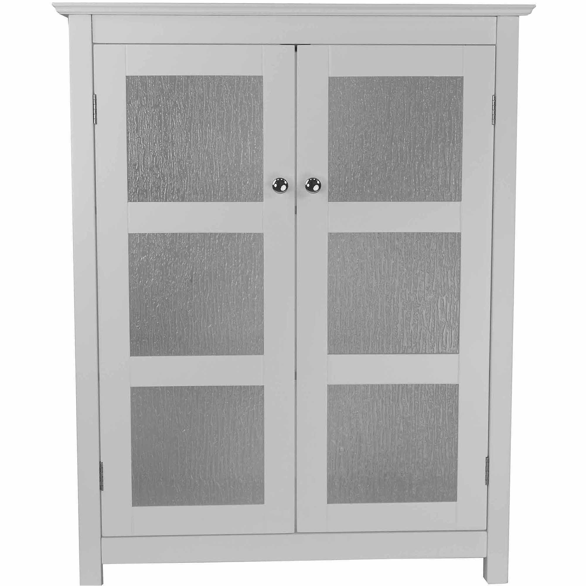 Connor Floor Cabinet With 2 Glass Doors White Walmart regarding dimensions 2000 X 2000