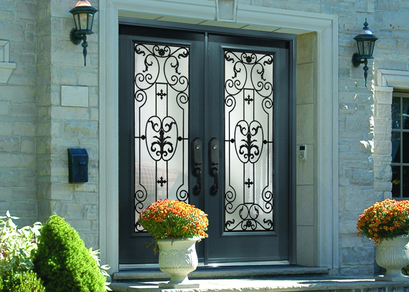 Door Steel Entry Custom Wrought Iron Rome Glass Yates Renovations pertaining to size 1400 X 1000