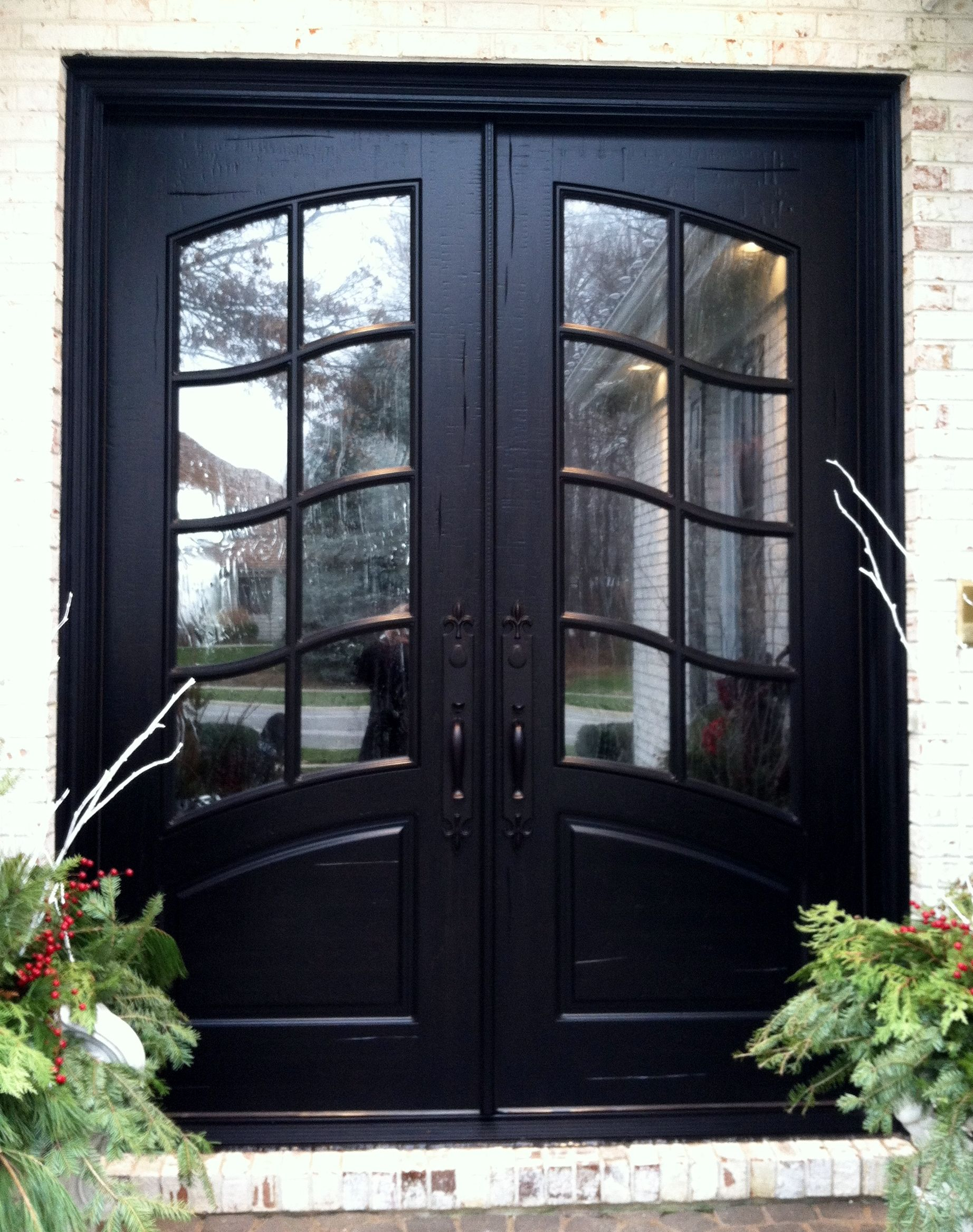 Double Front Entry Doors French Swag Panel Design Finished In throughout size 1844 X 2335
