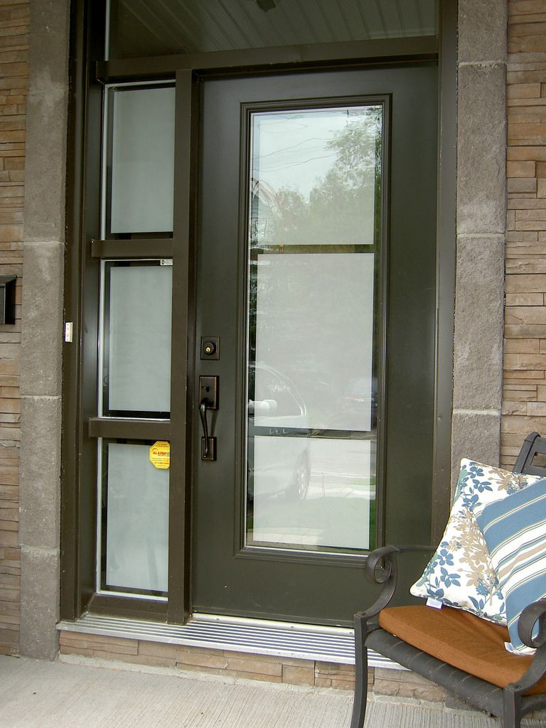 Front Door And Sidelight With Privacy Frosted Film On Glass In 2019 in measurements 768 X 1024