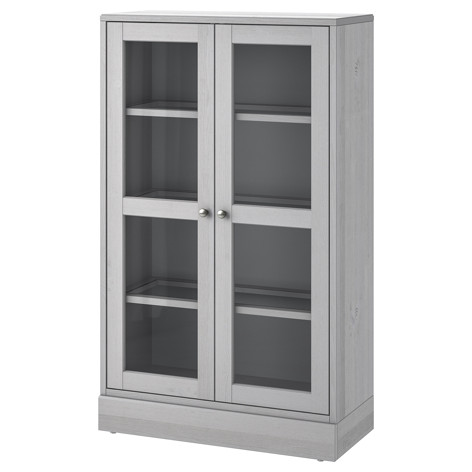 Havsta Glass Door Cabinet With Plinth Greyclear Glass 81 X 37 X 134 inside dimensions 2000 X 2000