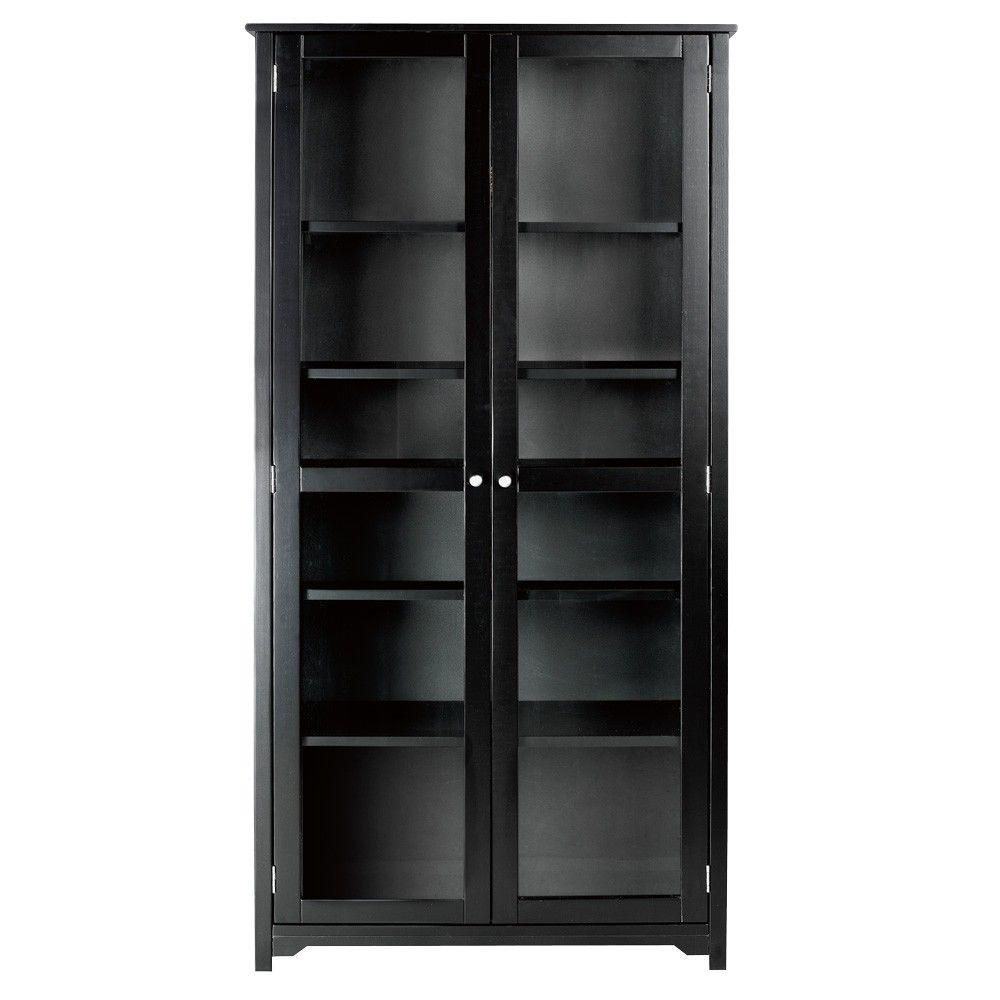 Home Decorators Collection Oxford Black Glass Door Bookcase for dimensions 1000 X 1000