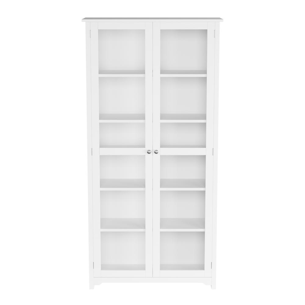 Home Decorators Collection Oxford White Glass Door Bookcase intended for proportions 1000 X 1000