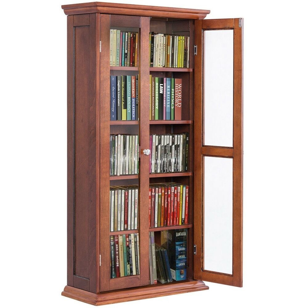 Home Wooden Media Tower Organizer Movie Album Book Shelves Cabinet inside dimensions 1000 X 1000