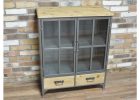 Industrial Metal Solid Wood Storage Cabinet Glass Doors Sideboard for sizing 1152 X 768