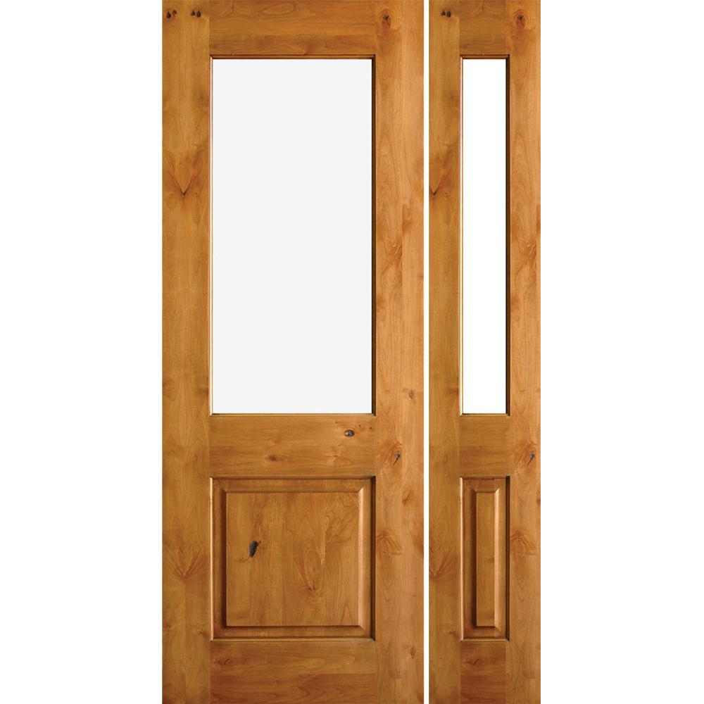 Krosswood Doors 50 In X 96 In Rustic Alder Half Lite Clear Low E inside size 1000 X 1000