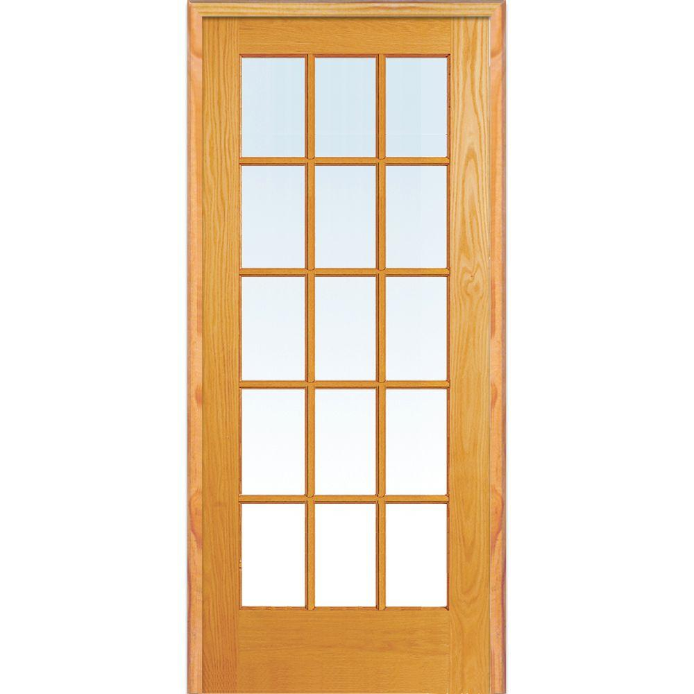 Mmi Door 30 In X 80 In Left Hand Unfinished Pine Glass 15 Lite regarding sizing 1000 X 1000