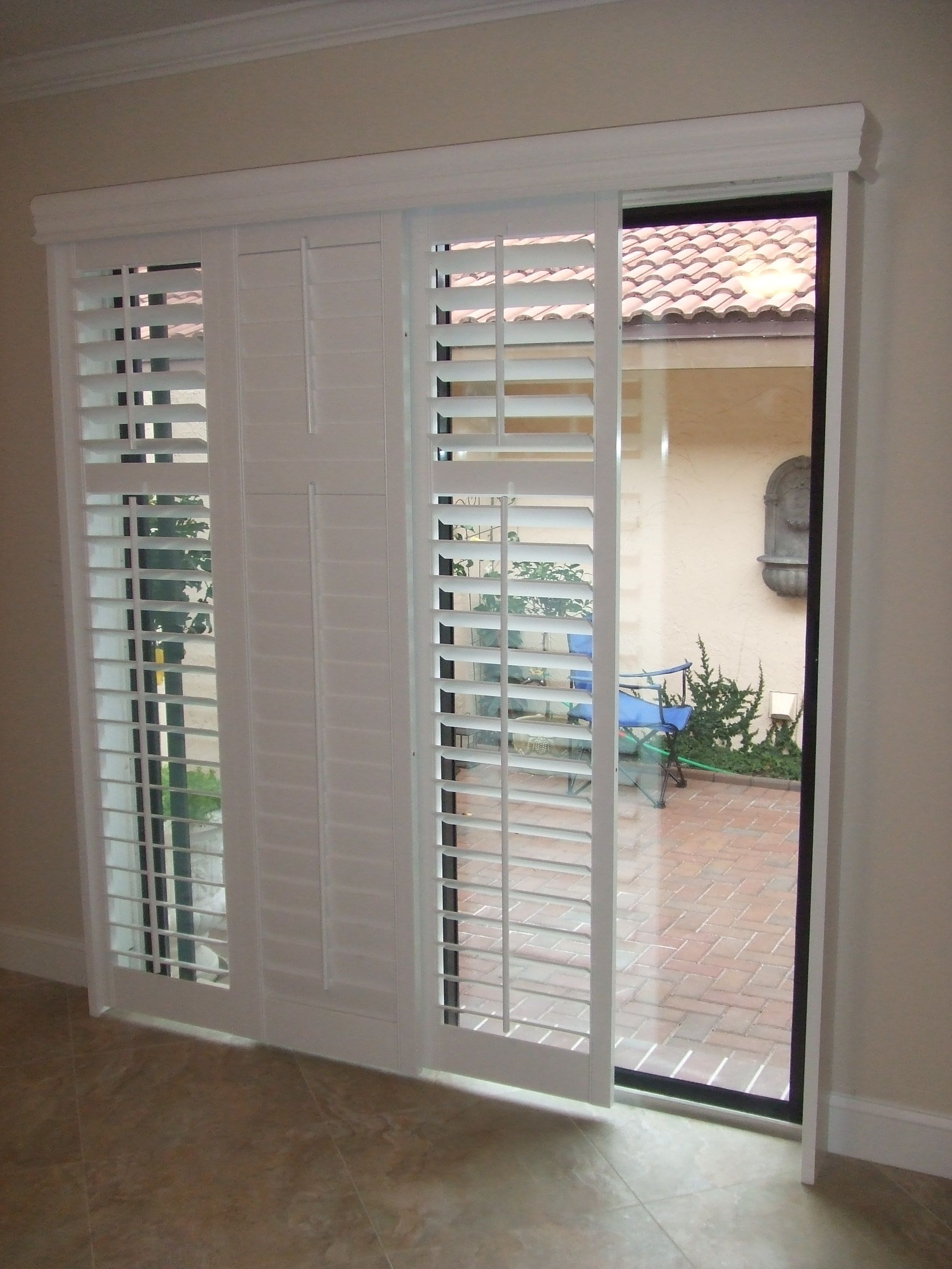 Modernize Your Sliding Glass Door With Sliding Plantation Shutters in proportions 2136 X 2848