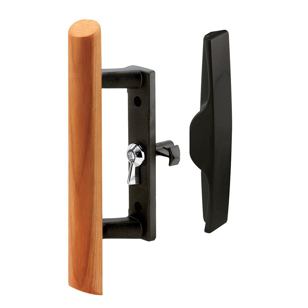 Prime Line 3 12 In Black Sliding Glass Door Handle With Wooden intended for proportions 1000 X 1000