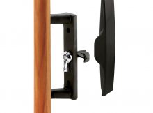 Prime Line 3 12 In Black Sliding Glass Door Handle With Wooden within measurements 1000 X 1000