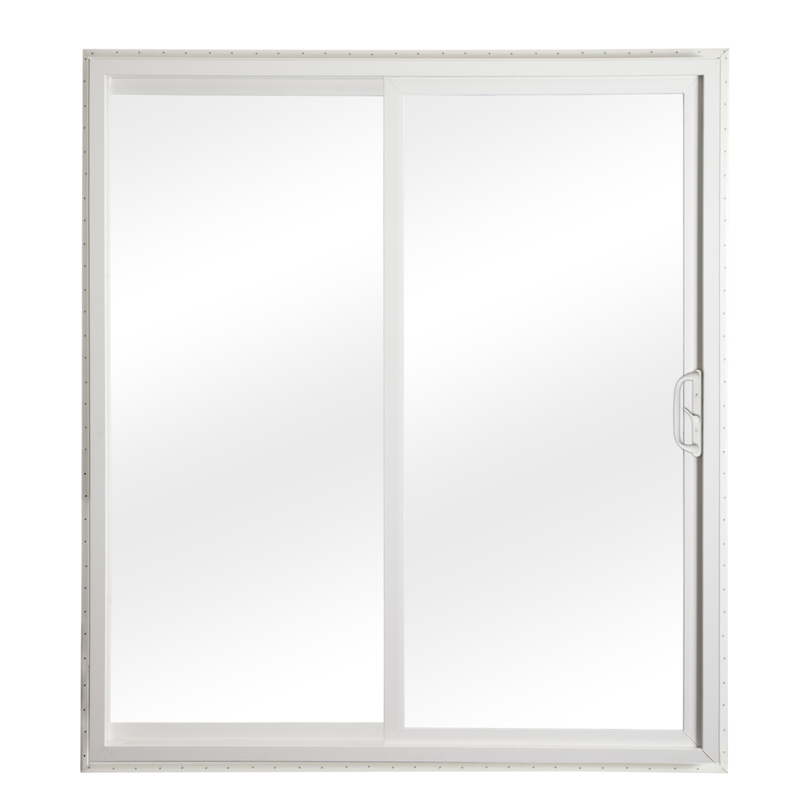 Reliabilt Clear Glass White Vinyl Universal Reversible Double Door intended for measurements 900 X 900