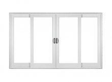 Simonton White 4 Panel French Rail Sliding Patio Door With Prosolar throughout size 1000 X 1000
