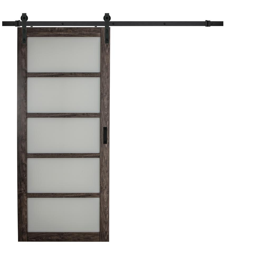 Truporte 36 In X 84 In Iron Age Gray Mdf Frosted Glass 5 Lite inside measurements 1000 X 1000