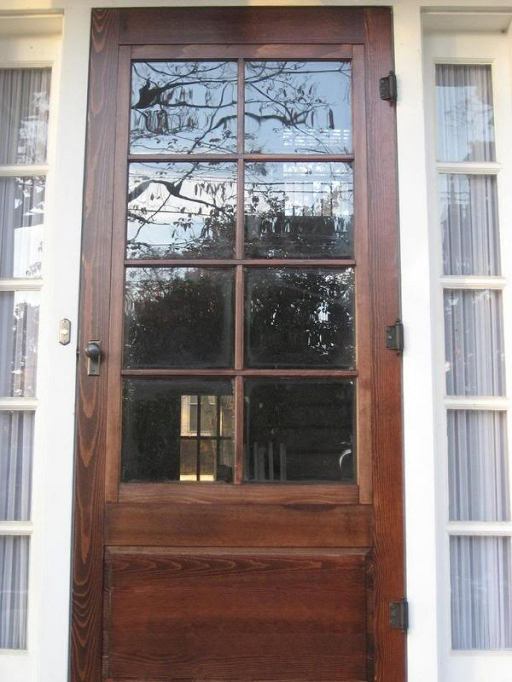 Vintage Styled Wood Storm Door With Solid Teak Wood Material Built in proportions 1024 X 1365