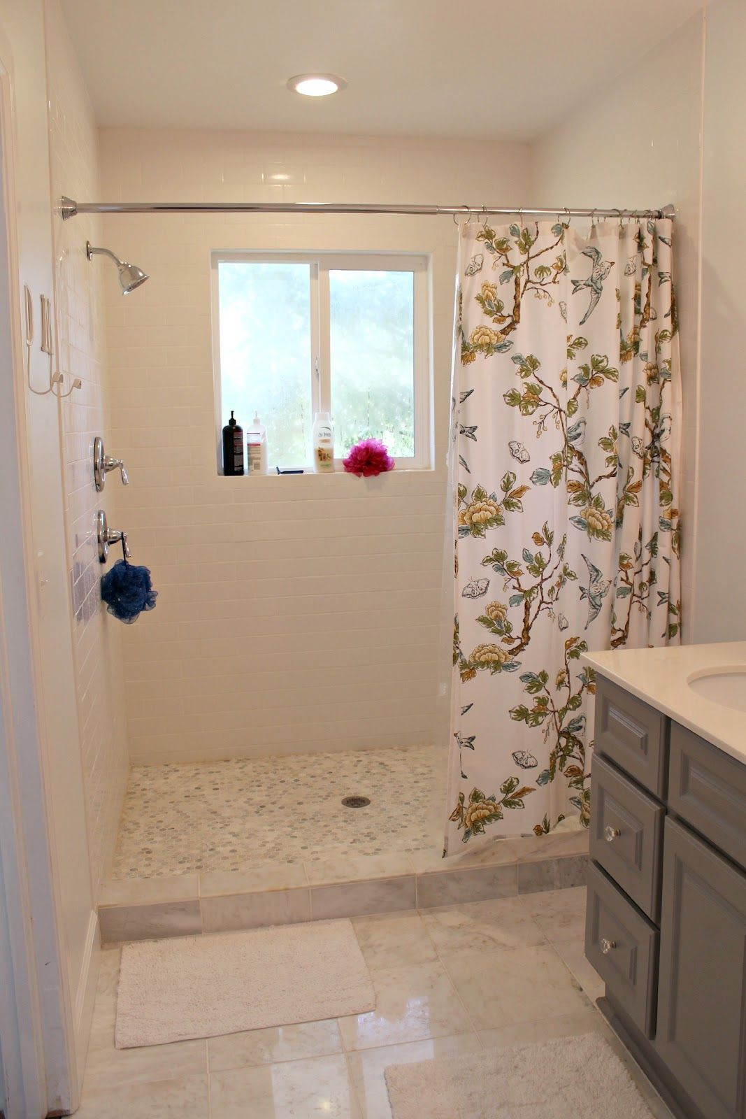 Walk In Standing Shower With Shower Curtain Instead Of Glass Door Or inside proportions 1067 X 1600