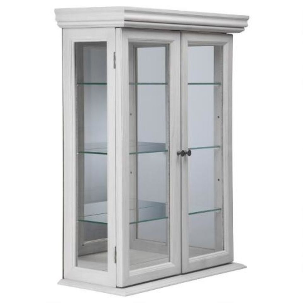 Wall Display Cabinet White Curio Hardwood Glass Doors Shelves Wall pertaining to sizing 1000 X 1000