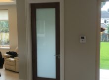 Walnut Internal Door With Frosted Glass Versatility Of Sliding throughout proportions 1334 X 1334