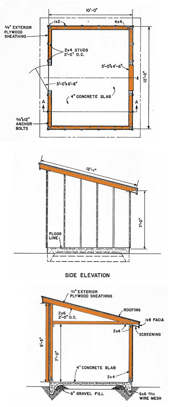 1012 Lean To Storage Shed Plans Diagrams For A Slant Roof Shed inside measurements 600 X 1360