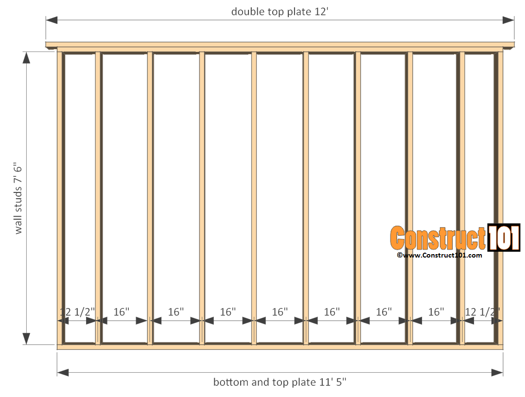 12x12 Shed Plans Gable Shed Construct101 in proportions 1080 X 817