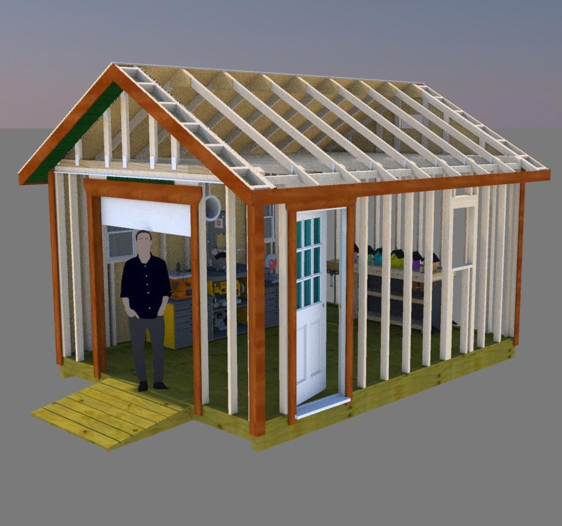12x16 Gable Storage Shed Plans With Roll Up Shed Door In 2019 Shed regarding size 1136 X 1065