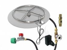 18 Round Flat Pan 12 Ring Spark Ignition Fire Pit Kit Propane with regard to size 1000 X 1000