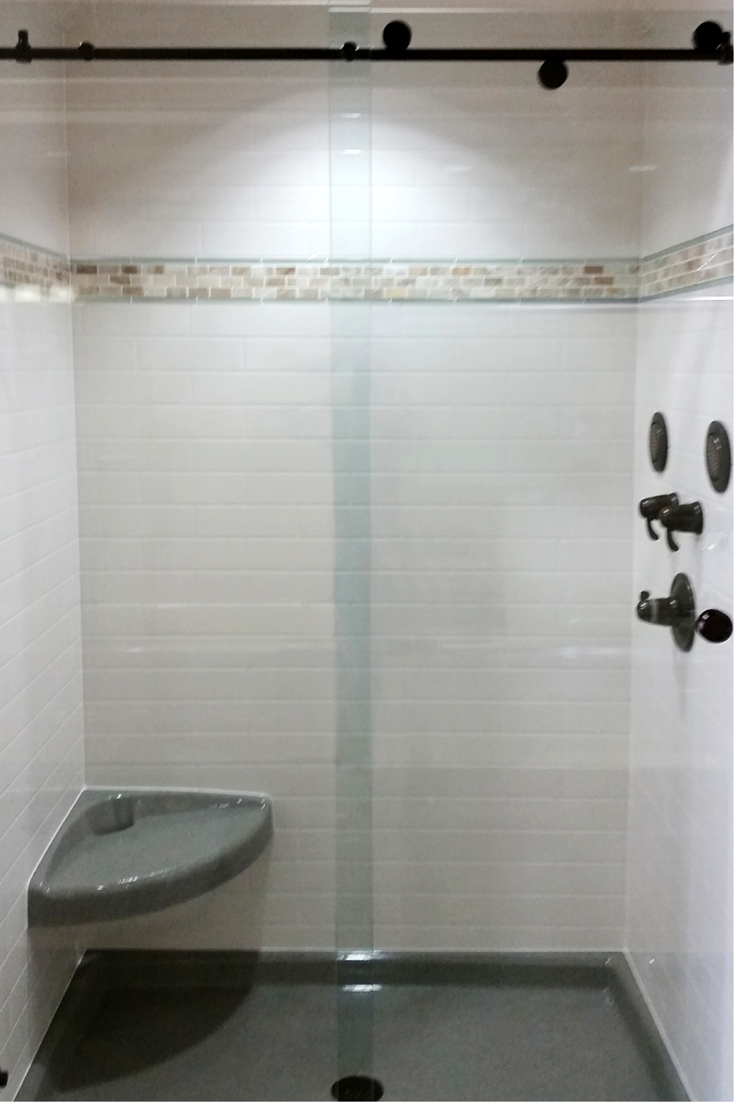 3 Steps To Add Trim And Borders To Diy Shower Wall Panels with regard to sizing 735 X 1102