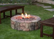 36 In Outdoor Round Camp Fire Pit Propane Gas Patio Rustic Faux regarding dimensions 1600 X 1600