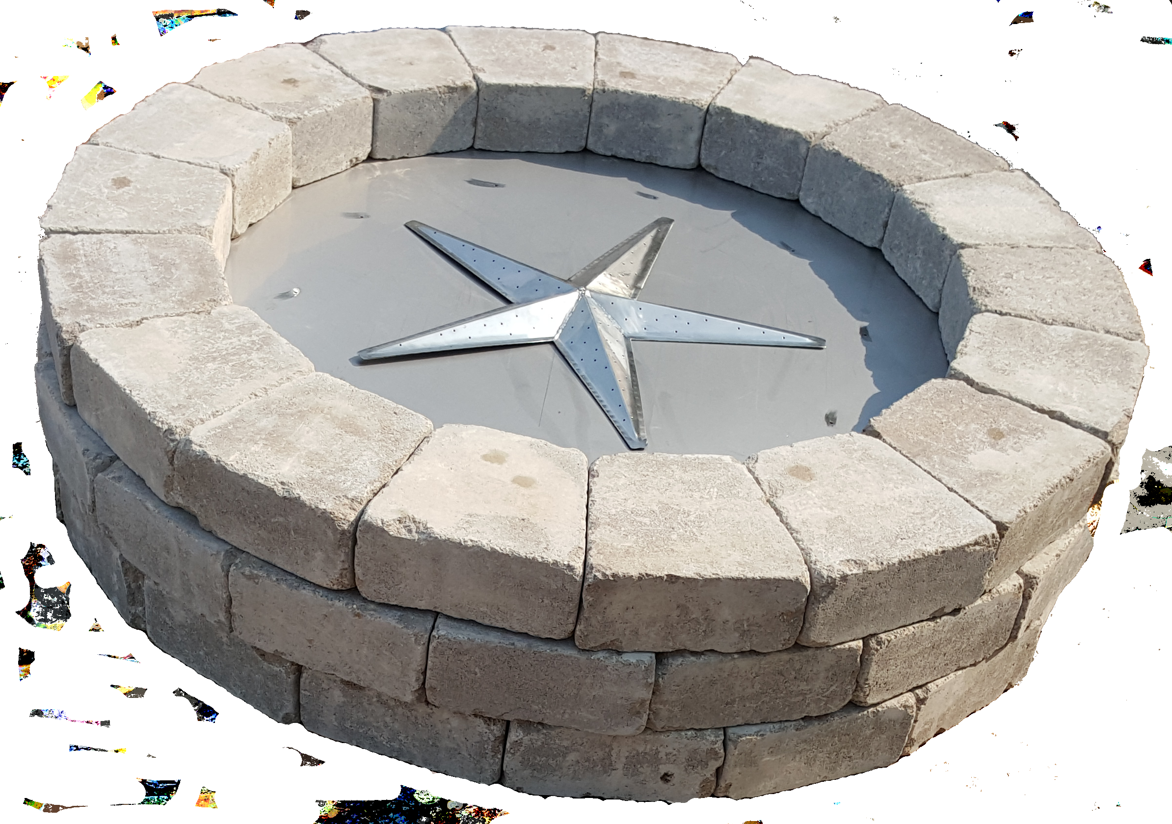 39 Inch Round Fire Pit Burner Kit Fireboulder Natural Stone intended for dimensions 2388 X 1680