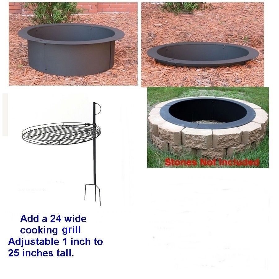 4 Pc Diy Round Steel Fire Pit Ring Rim Kit 27 30 36 Inch Heavy with regard to size 900 X 900