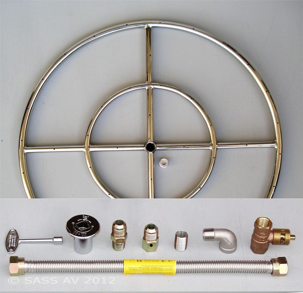 6 12 18 24 30 36 Stainless Steel Fire Pit Burner Ring Kit For within size 1000 X 968