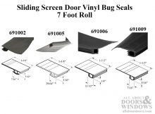 7 Foot Roll Of Vinyl Bug Seal For Sliding Screen Door Black throughout size 1450 X 1100