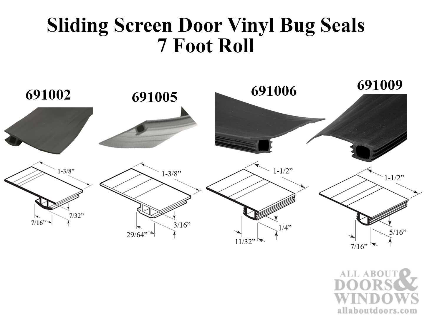 7 Foot Roll Of Vinyl Bug Seal For Sliding Screen Door Black throughout size 1450 X 1100