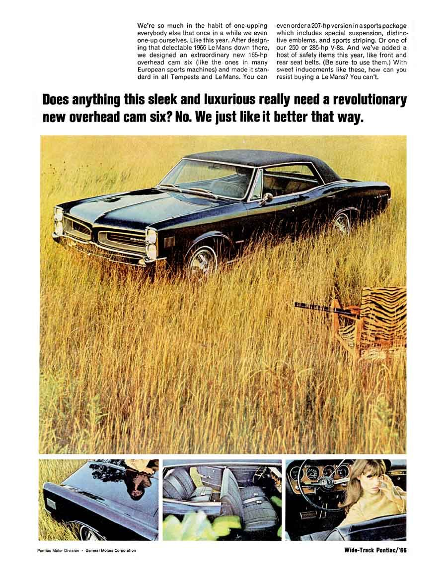 A Safari Themed Ad Showcasing The 1966 4 Door Sedan Lemans With Ohc pertaining to measurements 900 X 1165
