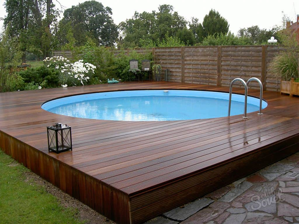 Above Ground Swimming Pool With Low Wooden Deck Three Types Of with measurements 1024 X 768
