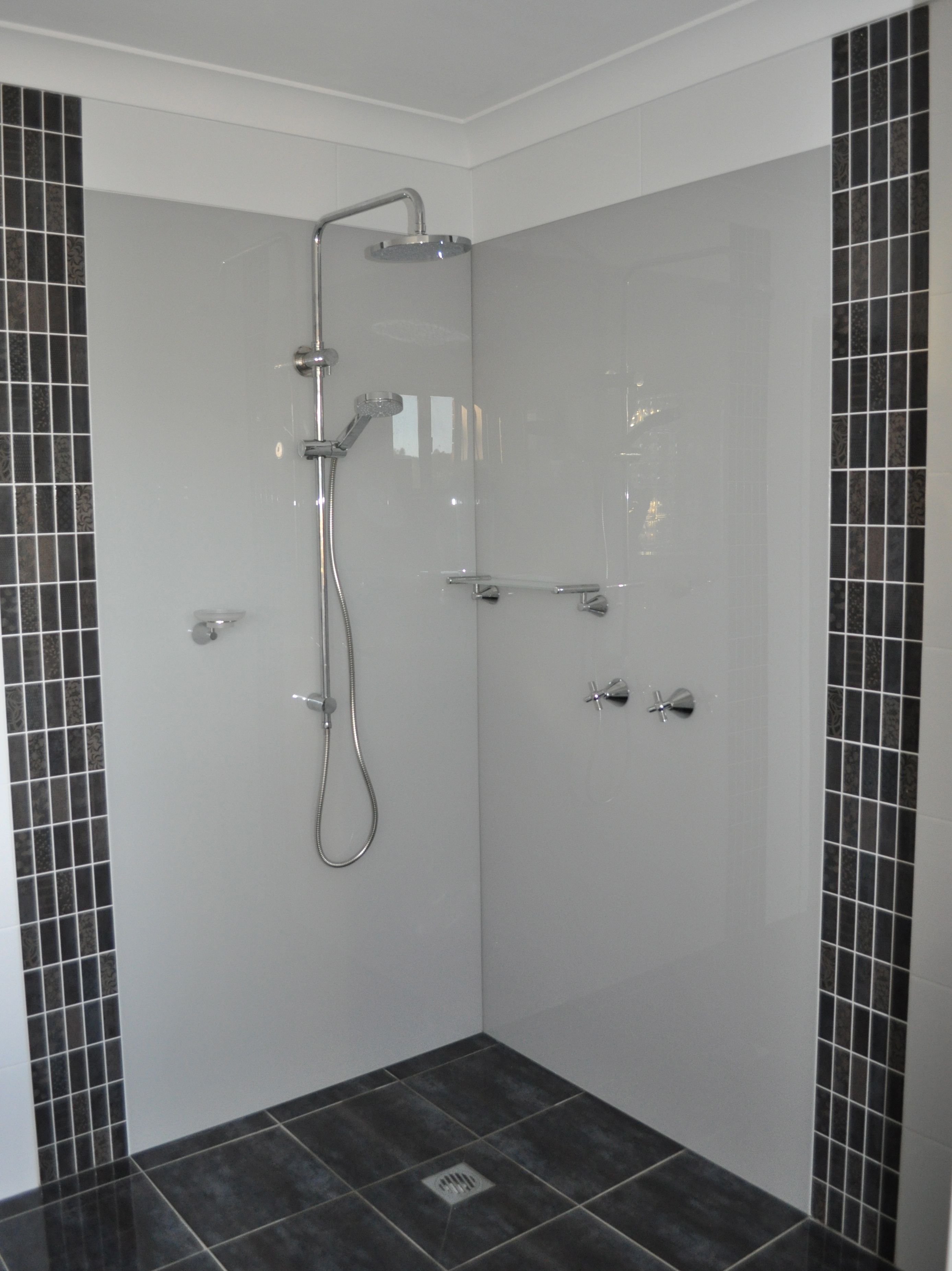 Acrylic Shower Splash Painted In Dulux Milton Moon Installed intended for dimensions 2775 X 3703