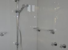 Acrylic Shower Splashback Walls Painted In A Soft Grey Colour with measurements 2848 X 4288