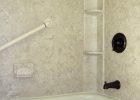 Acrylic Shower Walls With Breccia Pattern And Shower Caddy Shower regarding size 2136 X 2848