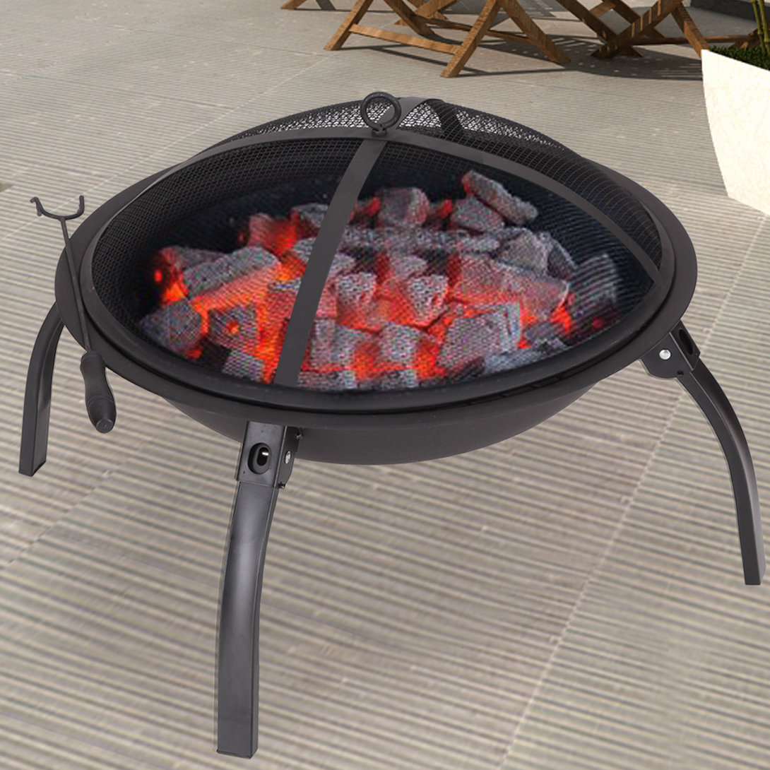 Adecotrading Sheet Metal Steel Charcoal Fire Pit Wayfair throughout size 1090 X 1090