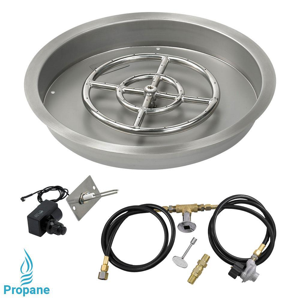 American Fire Glass 19 In Round Stainless Steel Drop In Fire Pit for dimensions 1000 X 1000